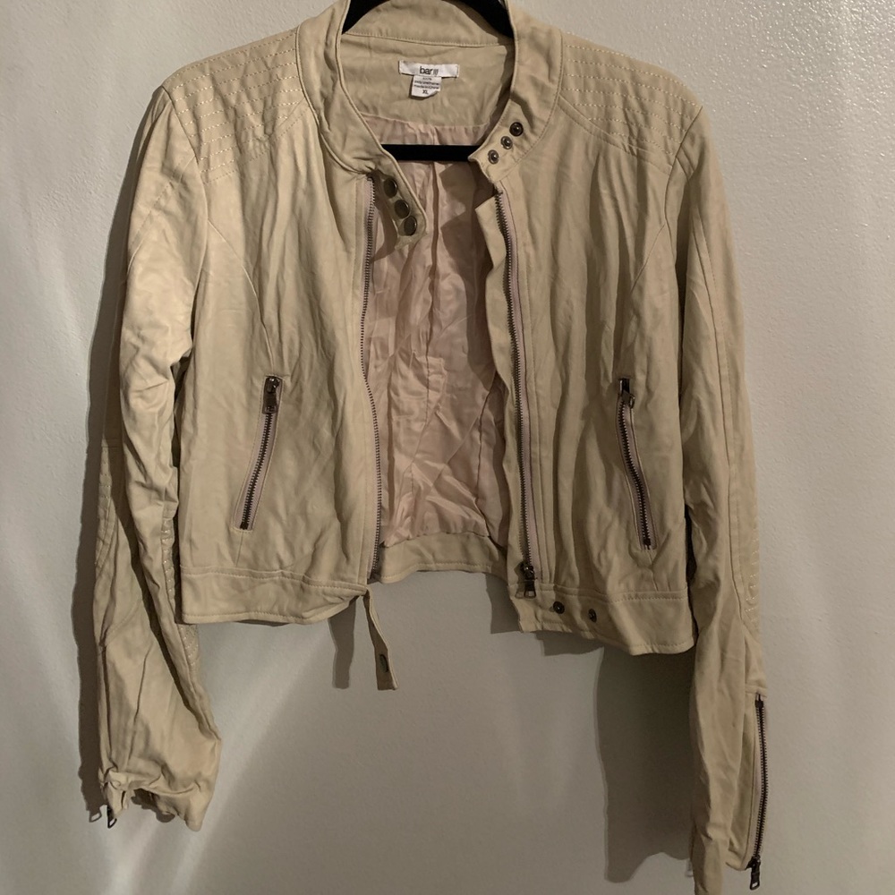 Bar III Cropped Pleather Jacket